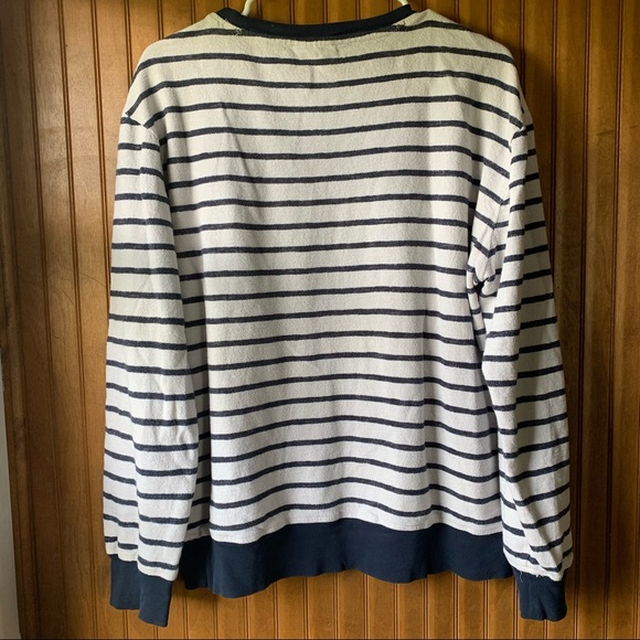 KNOWLEDGECOTTON Apparel Striped Long Sleeve Crew Neck Sweater - Men’s Size Large - Picture 2 of 9